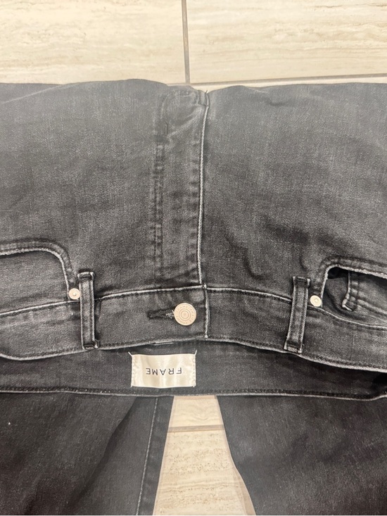 FRAME High-Rise Le Slim Palazzo Wide Leg Jeans in Broken (Black) sz 31 - Picture 10 of 10
